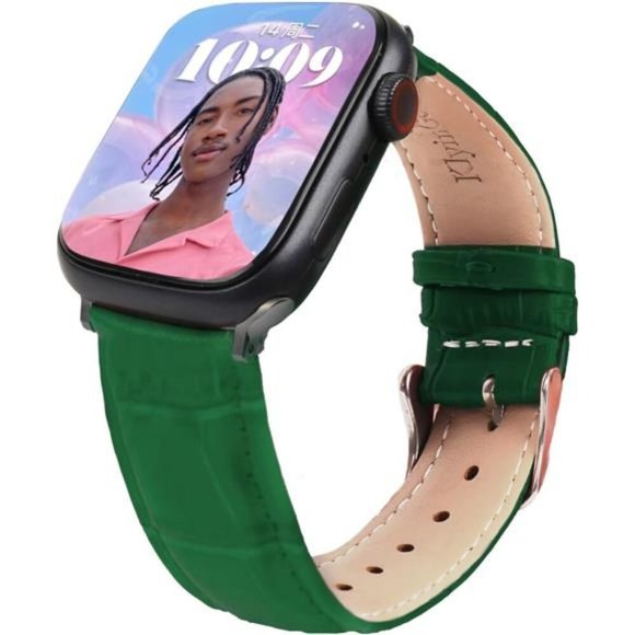 NEW Green Leather Apple Watch Band main image 4